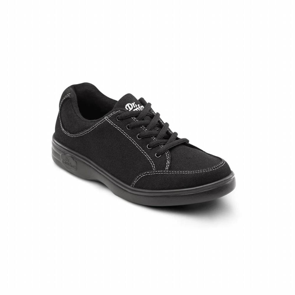 NEW DR. COMFORT SHOES women's riley casual lace-up shoe in black